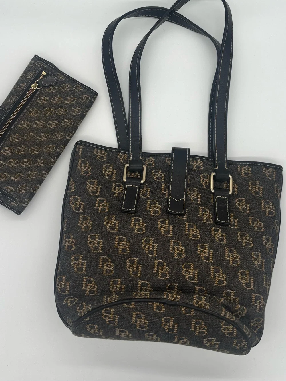 Dooney & Bourke Brown Signature Tote with Wallet
